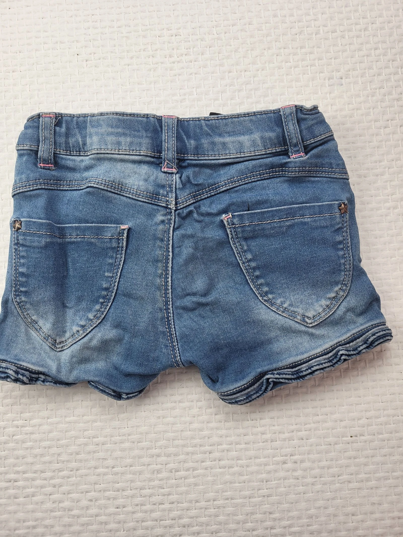 Short de jeans azul Absorba – 2 anos (86 cm) – Tamanho ajustável e detalhes em rosa – photo 2